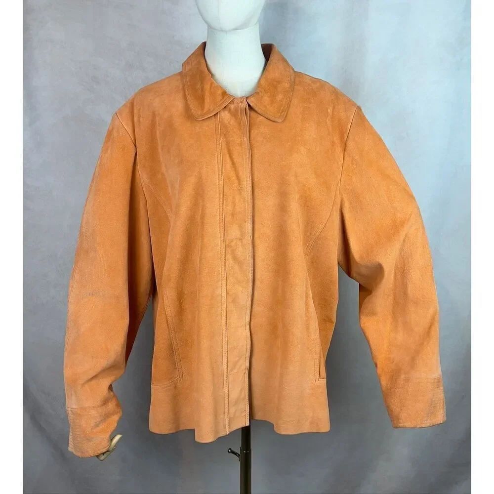 Vintage TERRY LEWIS Plus XL Classic Luxuries Women’s Leather SUEDE Pink Jacket